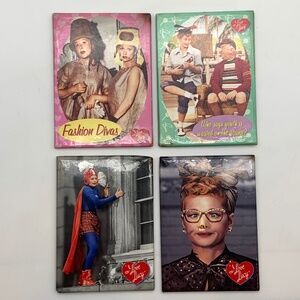 Vintage I Love Lucy Famous Episode Refrigerator Magnets Set of Four 3.5" x 2.5"